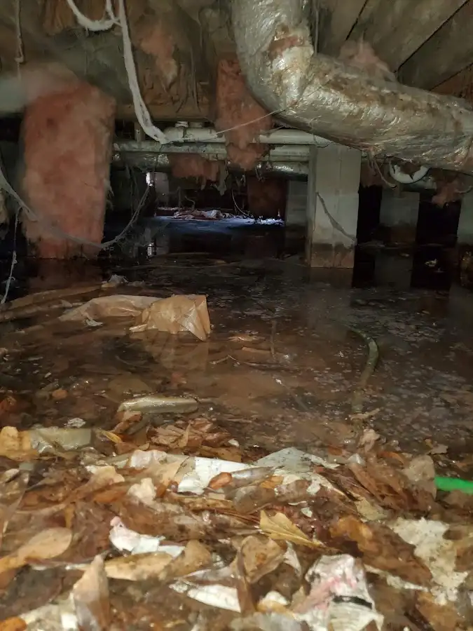 Crawl space flood assessment for Commercial Water Damage Restoration in Oelwein